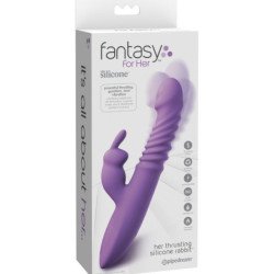 FANTASÍA PARA ELLA - ESTIMULADOR DE CLÍTORIS CON FORMA DE CONEJO, CON FUNCIÓN DE OSCILACIÓN DE CALOR Y VIBRACIÓN, COLOR VIOLETA