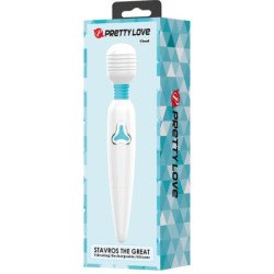 PRETTY LOVE - VIBRADOR CLOUD WAND CON 7 VIBRACIONES, BLANCO