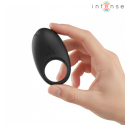 INTENSO - ANILLO VIBRATORIO PARA PENE MERLOTTE CON ESTIMULACIÓN DEL CLÍTORIS NEGRO