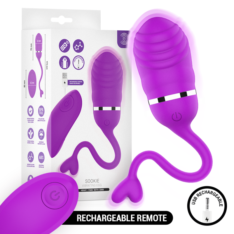 INTENSE - HUEVO VIBRADOR SOOKIE CON CONTROL REMOTO, COLOR MORADO