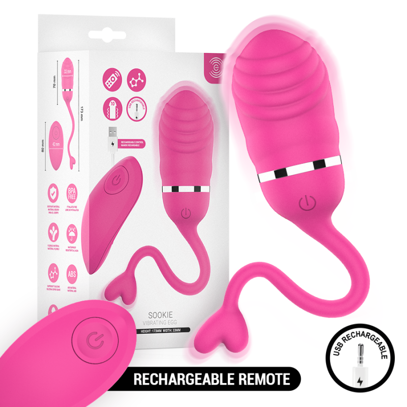 INTENSE - HUEVO VIBRADOR SOOKIE CON CONTROL REMOTO ROSA