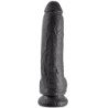 KING COCK - DILDO BLACK WITH BALLS 22.9 CM