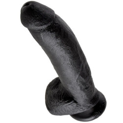 KING COCK - DILDO BLACK WITH BALLS 22.9 CM