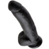 KING COCK - DILDO BLACK WITH BALLS 22.9 CM
