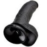 KING COCK - DILDO BLACK WITH BALLS 22.9 CM