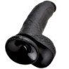 KING COCK - DILDO BLACK WITH BALLS 22.9 CM
