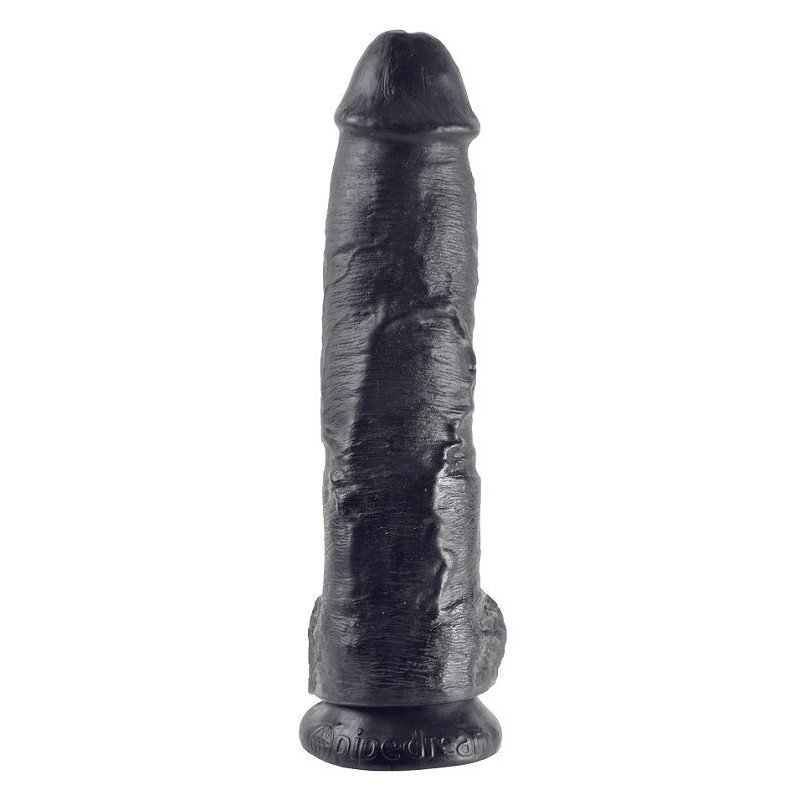 KING COCK - DILDO NEGRO CON TESTÍCULOS 25,4 CM