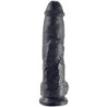 KING COCK - DILDO BLACK WITH BALLS 25.4 CM