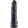KING COCK - DILDO BLACK WITH BALLS 25.4 CM