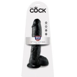 KING COCK - DILDO NEGRO CON TESTÍCULOS 25,4 CM