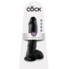 KING COCK - DILDO BLACK WITH BALLS 25.4 CM