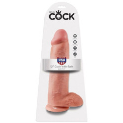 KING COCK - DILDO FLESH WITH BALLS 30.48 CM