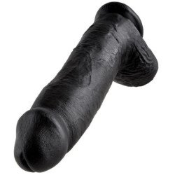 KING COCK - DILDO BLACK WITH BALLS 30.48 CM