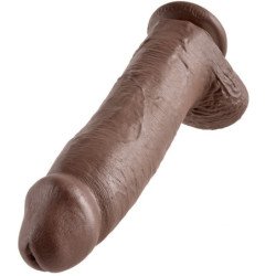 KING COCK - DILDO MARRÓN CON TESTÍCULOS 30,48 CM