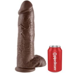 KING COCK - DILDO MARRÓN CON TESTÍCULOS 30,48 CM