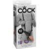 KING COCK - ARNÉS CON DILDO HUECO DE 25,5 CM Y CORREAS NEGRAS