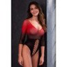 PASIÓN - BODY STOCKING DE MALLA NEGRA Y ROJA BS118