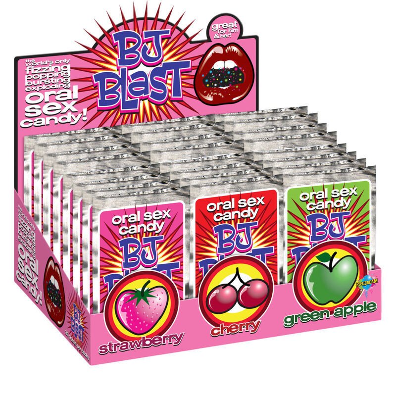 PIPEDREAM - BJ BLAST FRESA / CEREZA Y MANZANA VERDE - EXHIBIDOR - 36 PIEZAS