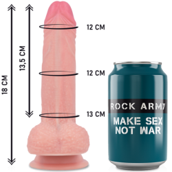 ROCKARMY - ARNÉS + SILICONA LÍQUIDA PREMIUM MUSTANG REALISTA 18 CM -O- 4.14 CM