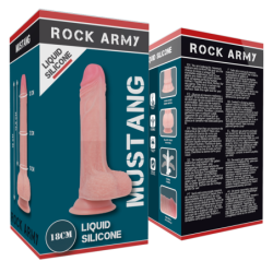 ROCKARMY - ARNÉS + SILICONA LÍQUIDA PREMIUM MUSTANG REALISTA 18 CM -O- 4.14 CM