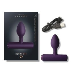 ROCKS-OFF - NOVA SOLARIS RECHARGEABLE SLIM & POWERFUL ANAL PLUG 16 FUNCTION PURPLE