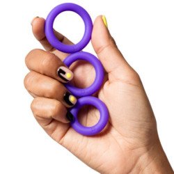 ROMP - REMIX TRIO SET DE 3 ANILLOS DE SILICONA MORADA PARA EL PENE