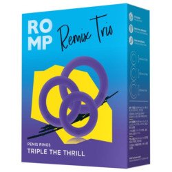 ROMP - REMIX TRIO SET DE 3 ANILLOS DE SILICONA MORADA PARA EL PENE