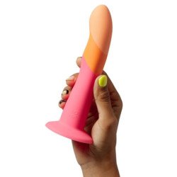 ROMP - DILDO DE SILICONA DIZI CON VENTOSA TRICOLOR 18 CM