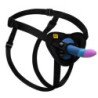 ROMP - ARNÉS PICCOLO + DILDO DE SILICONA CON VENTOSA TRICOLOR DE 14 CM