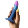 ROMP - ARNÉS PICCOLO + DILDO DE SILICONA CON VENTOSA TRICOLOR DE 14 CM