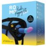 ROMP - ARNÉS PICCOLO + DILDO DE SILICONA CON VENTOSA TRICOLOR DE 14 CM