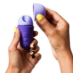 ROMP - ESTIMULADOR CLITORAL GRATIS CON TAPA, 10 NIVELES, RECARGABLE, COLOR MORADO