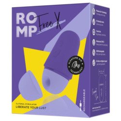 ROMP - ESTIMULADOR CLITORAL GRATIS CON TAPA, 10 NIVELES, RECARGABLE, COLOR MORADO