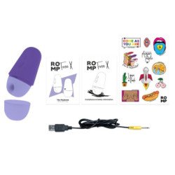 ROMP - ESTIMULADOR CLITORAL GRATIS CON TAPA, 10 NIVELES, RECARGABLE, COLOR MORADO