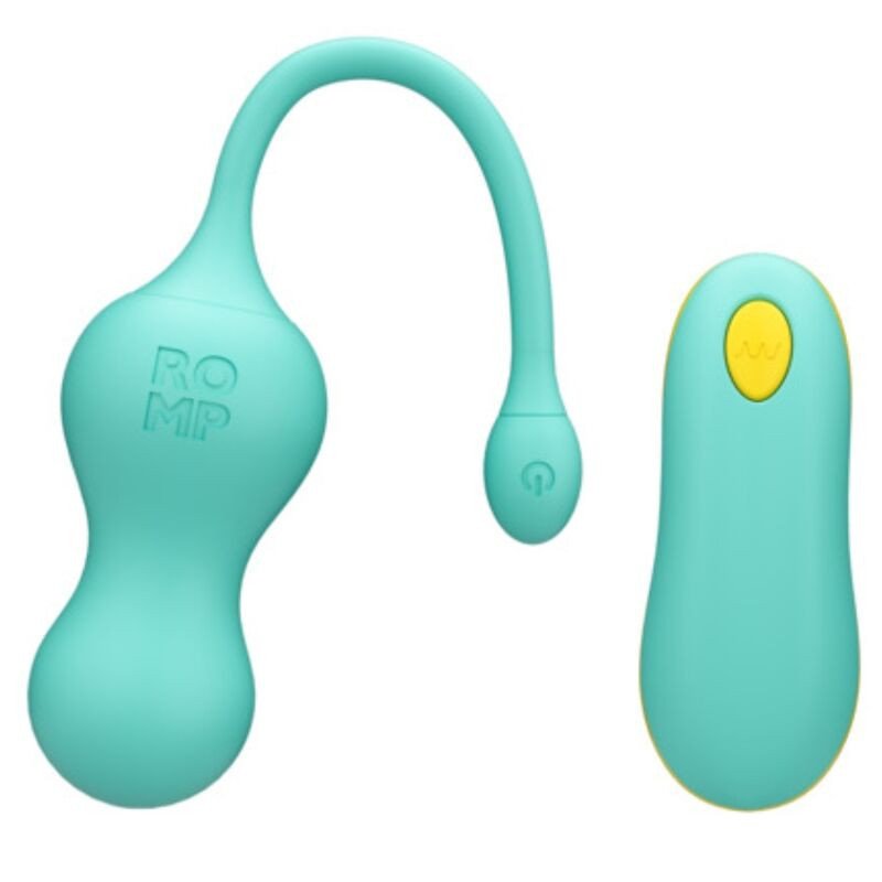 ROMP - HUEVO VIBRATORIO MULTIFUNCIONAL CELLO TURQUESA CON CONTROL REMOTO