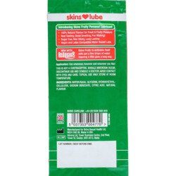 SKINS - LUBRICANTE A BASE DE AGUA CON SABOR A SANDÍA, DOSIS ÚNICA DE 5 ML