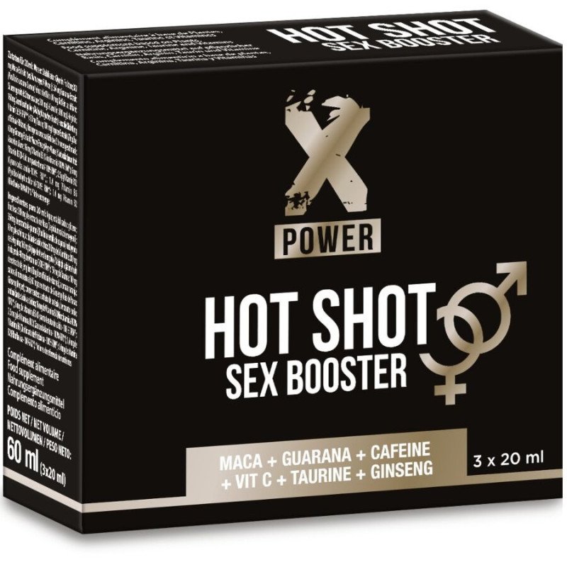 X POWER - POTENCIADOR SEXUAL HOT SHOT AUMENTA LA LIBIDO 3 X 20 ML