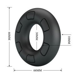 CRAZY BULL - ANILLO PARA PENE DE SILICONA SUPER SUAVE BERTRAM NEGRO