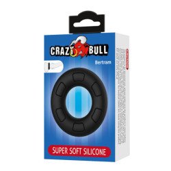CRAZY BULL - ANILLO PARA PENE DE SILICONA SUPER SUAVE BERTRAM NEGRO