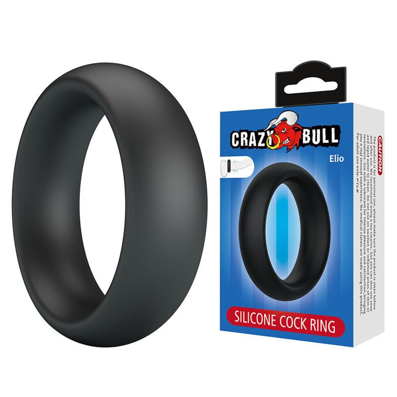 CRAZY BULL - ANILLO PARA PENE DE SILICONA ELIO NEGRO