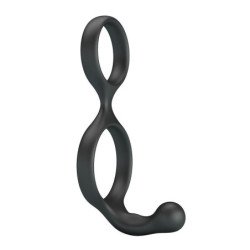 CRAZY BULL - ANILLO DOBLE PARA PENE Y TESTÍCULOS FLORIAN NEGRO