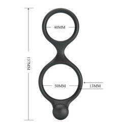 CRAZY BULL - ANILLO DOBLE PARA PENE Y TESTÍCULOS FLORIAN NEGRO