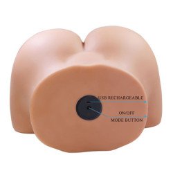 CRAZY BULL - JULIA XXL MASTURBADOR VIBRADOR DOBLE VAGINAL Y ANAL CARNE