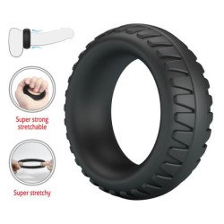 CRAZY BULL - ANILLO PARA PENE DE SILICONA TEXTURIZADA MERRITT NEGRO