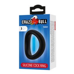 CRAZY BULL - ANILLO PARA PENE DE SILICONA ERGONÓMICO VALEN NEGRO