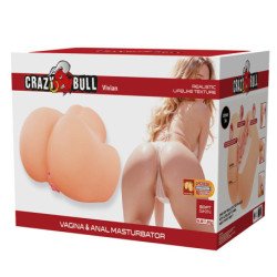 CRAZY BULL - VIVIAN DOUBLE VAGINAL AND ANAL VIBRATING MASTURBATOR FLESH