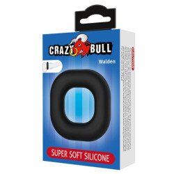 CRAZY BULL - ANILLO PARA PENE DE SILICONA SUPERSUAVE WALDEN NEGRO