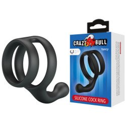 CRAZY BULL - ANILLO DOBLE PARA PENE Y TESTÍCULOS YANCY NEGRO