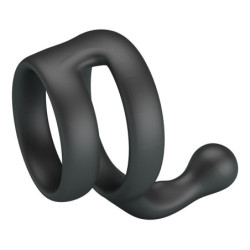 CRAZY BULL - ANILLO DOBLE PARA PENE Y TESTÍCULOS YANCY NEGRO