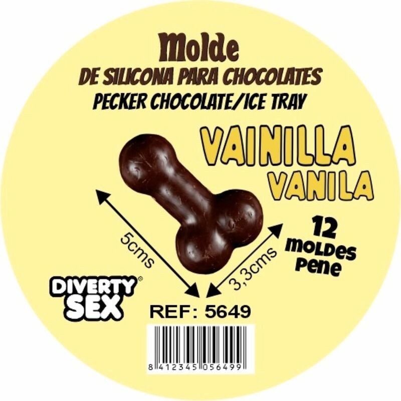 DIABLO PICANTE - MOLDE DE CHOCOLATE CON 12 PENES DE SILICONA PARA COLGAR VAINILLA